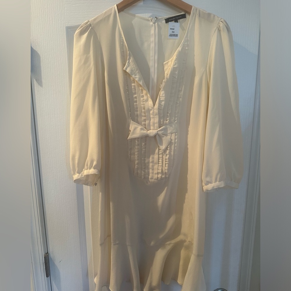 Nanette Lepore size 6 - Sheer Cream Dress with Bow